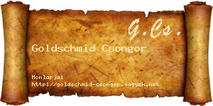 Goldschmid Csongor névjegykártya